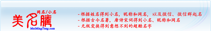 根據(jù)姓名得到小名，昵稱和網(wǎng)名；根據(jù)古今名著，唐詩宋詞得到小名，昵稱和網(wǎng)名；無極變換得到意想不到的超酷名字